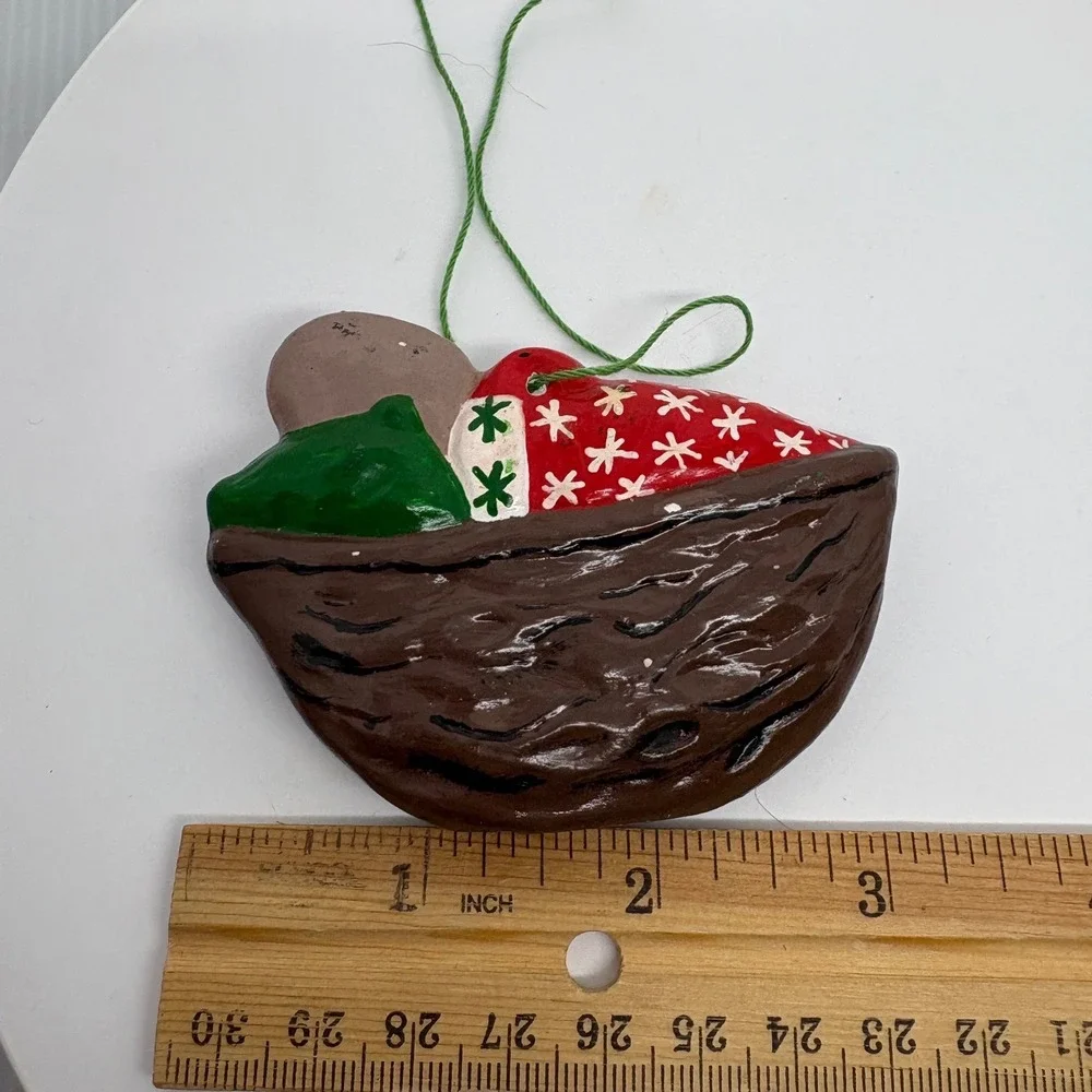 Handmade‎ Ceramic Mouse Sleeping Walnut Shell Christmas Ornament Christmas Decor
